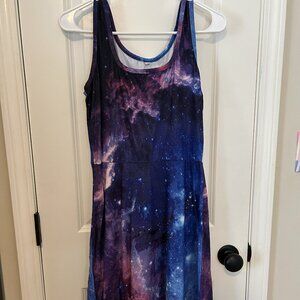 Galaxy print stretchy dress